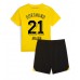 Borussia Dortmund Donyell Malen #21 Kopio Lastenvaatteet Koti Pelipaita Lasten 2023-24 Lyhyet Hihat (+ shortsit)